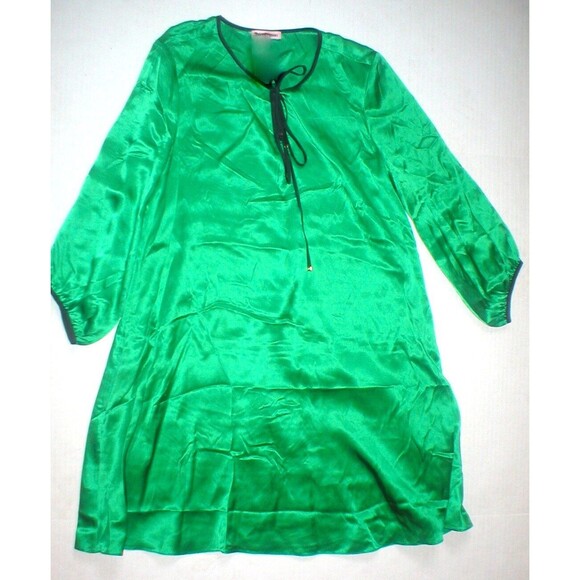 New Juicy Couture Dress Short Womens XS Silk Green Black Gold Buttons Keyhole - Picture 1 of 10